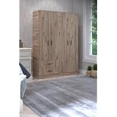 ABETE - 4-DOOR, 2-HANG WARDROBE WITH 2 DRAWERS - ATLANTIC PINE