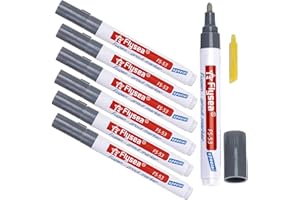 Atuful 6 Stück Fugenstift Fugenmörtel Fliesen Stift Fugen Reparatur Marker mit Ersatzspitze für Fliesen Wand (Hellgrau)