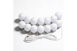 GENERIC 14 Bulbs LED Hollywood Mirror Lights – USB Vanity Light Kit with 3 Colour Modes, Dimmable Stick-On Makeup Mirror Lighting for Dressing Table, Bathroom, Bedroom or Beauty Routine