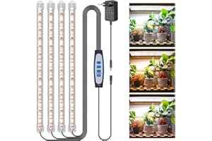 ‎KULLSINSS Kullsinss Pflanzenlampe LED Vollspektrum, 36W 240 LEDs Grow Light Pflanzenlicht für Zimmerpflanzen, 3000k/6000k/660nm Vollspektrum Pflanzenlampe mit 6/12/16H Timer, Wachstumslampe für Pflanzen