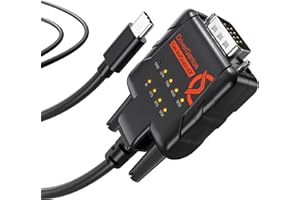 DriverGenius SerialGuardX Series | FTDI USB-C to RS232 Converter, 9 x Signal Monitoring LEDs, ESD-Protected - Supports Windows 11, macOS 15 & Linux, for Engineers and Technicians (RS232-ESD9C)