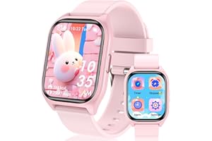 Clleylise Smart Watch for Kids - Fitness Activity Tracker, Pedometer, Heart Rate Sleep Monitor, 18 Sport Modes, Calories Counter, Alarm Clock - Gifts for Boys Girls Teens 4+ (Pink)