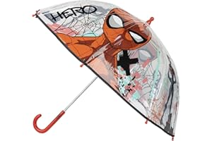 CERDÁ LIFE'S LITTLE MOMENTS Parapluie à bulles Spiderman - Ouverture manuelle - Transparent avec impression Spiderman - Fabriqué en 100% POE avec armature en fibre de verre - Produit original conçu en Espagne