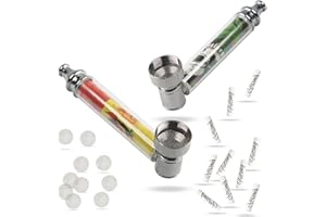 LHOEST 2 Stück Pfeifen Set, Pipe Purpfeife, Tragbare Mini Pfeifenhalter mit 10 Edelstahlsiebfiltern und 10 x 6mm Aktivkohlefilter, Pfeife Rauchen von Tabakwaren