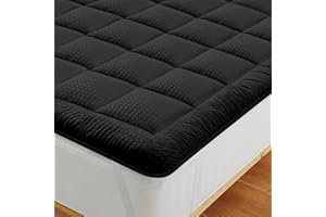 Autsel Surmatelas 180 x 200cm Couvre Matelas en Microfibre Extra Doux et Respirant Surmatelas avec Bon Soutien (Gris Foncé)