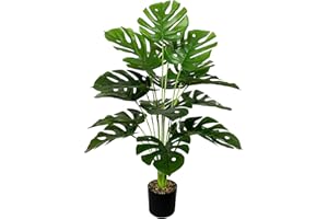 AIVORIUY Piante Finte da Interno con Vaso, Alberi Artificiali Piante Artificiale Grandi Decorazioni Esterno Salotto Balcone Camera da Letto Aesthetic Room Decor Giardino (75cm Palma Monstera Grande)