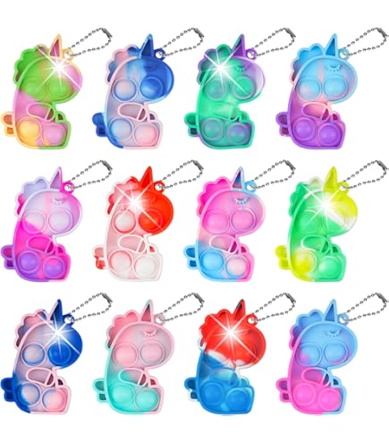 30 Pop It Schlüsselanhänger - Fidget Spielzeug Gegen Stress