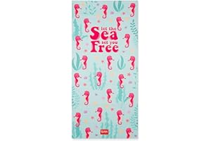 Legami - Telo Microfibra Mare, Telo da Mare Antisabbia, Asciugatura Rapida, Ultra Assorbente, Salvietta da Spiaggia Compatta, Asciugamano Salvaspazio, 85 x 180 cm, Seahorse