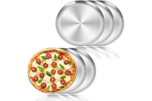 CYEER 6 vassoi per pizza da 30,5 cm, in acciaio inox, antiaderenti, per forno, sani, durevoli, lavabili in lavastoviglie, per frutta, torte, biscotti
