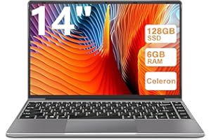 bvate Ordinateur Portable, 64Go Soutien Extension SSD 1To 14" Win10 Celeron N4020 2.4G+5G WiFi Mini HDMI & AZERTY Membrane du Clavier-Gray-F