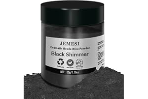 JEMESI Colori per Resina Epossidica, Colorante Candela 50g Nero Mica Polvere Colorante Polveri Perlato per Sapone, Bomba da Bagno, Resina Epossidica, Slime, Candele, Acquerello, Cosmetici