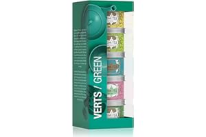 Kusmi Tea Green Teas Gift Set - Five Loose Teas in Miniature Tins - Includes Jasmine, Ginger-Lemon, Imperial Label, Rose & Spearmint