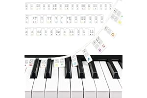 Erwoullt 88 Keys Removable Piano Keyboard Note Labels,Piano Notes Guide for Beginner, Reusable Silicone Piano Keyboard Stickers, Piano Key Stickers for Beginners Kids Electronic Piano Accessory
