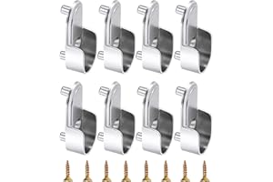 Peiyee 15mm Kleiderstange Halterung,8 StüCk Kleiderstange Halterung Mit Schrauben,Kleiderstangenhalter Wand Garderobenstange FüR SchrankrohraufhäNger Kleidung Rutenhalter