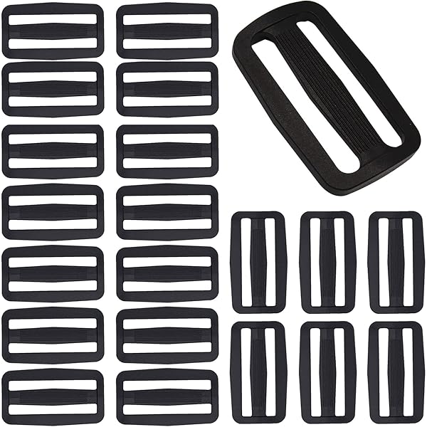 6 Anelli Rettangolari In Plastica Per Cinturini Da 32mm | Per Zaini, Borse E Progetti Fai Da Te - Nero - Foto 3