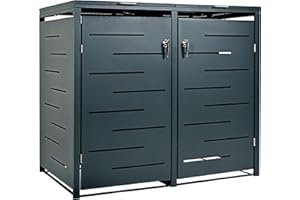 STILISTA Habillage de Poubelle en métal, pour 2 poubelles de 240 litres chacune, différentes Couleurs, Anthracite