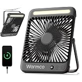 Warmco 20000mAh 8 in&ccedil; Taşınabilir Kamp Fanı, 48 Saat Maksimum &Ccedil;alışma S&uuml;resi, LED Işık, Sessiz İnce Pille &Ccedil;alışan Kişisel Mas