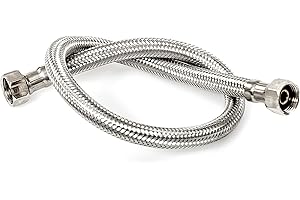 DOJA Industrial | Latiguillo de Grifo Flexible | Hembra/Hembra | PACK 2 | H 1/2" - H 1/2" | 40 cm de Longitud | Manguera para Grifo o Ducha de Acero Inoxidable | Flexo para lavabo, grifos, cocina