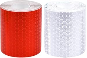 Skyzone 2 piezas 5 cm x 3 metros Cinta reflectante Cinta de advertencia Cinta reflectora Cinta de señalización de seguridad Pegatinas de alta visibilidad para bicicletas, motocicletas