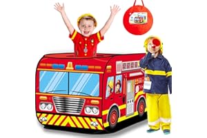 JONEG Toys for Boys Girls 3 4 5 6 7 8 Year Old: Pop Up Tents for Kids Play Tent Truck Playhouse, Toys for Age 3+ Year Old Toddlers Birthday Presents, Indoor Outdoor Christmas Portable Gamehouse (Red)