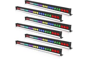 RTKTOUP Wallwasher Barre lumineuse, 24x3W RGBW LEDs Lumière de Scène Bar Lights Strip dmx DJ éclairage de Scène pour Discothèque Intérieure Fête église Anniversaire Bar Mariage 6 pièces (Sans télécommande)