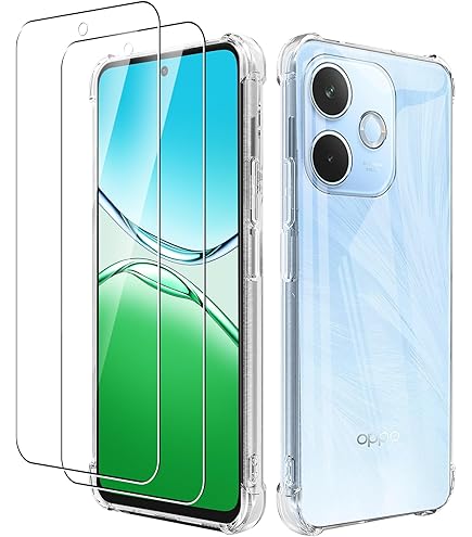 KZIOACSH Case For OPPO A5 Pro 5G With 2 Tempered Glass Screen Protector, Lightweight Ultra Clear Non-Yellowing Shockproof Anti-Scratch TPU Bumper Hard Acrylic Protective Cover Shell - View #7