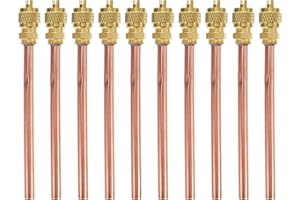 VILLCASE 10 Unidades de Válvula de Acceso de Latón Tulead Válvula de Servicio de Aire Acondicionado Válvula de Aguja de Carga Válvula de Refrigeración de Tubo