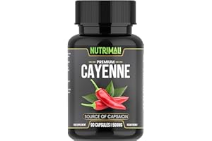 NutriMali Cayenne Pepper Organic - 90 Vegan Capsules | High Strength Up to 1500mg | Natural Herbal Supplement | Zero Fillers 100% Natural & Eco Friendly Packaging