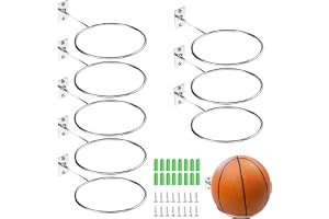Väggfäste bollställ, 8 stycken bollhållare vägg, metallbollhållare väggfäste, väggfäste bollförvaring med 16 skruvar och 16 expansionsrör, för basket fotboll och rugby