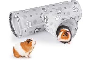 Hedgeink 3-Wege Meerschweinchen Tunnel – Waschbarer Kaninchen Tunnel & Kleintier Versteck – Kaninchen Zubehör & Spielzeug für Meerschweinchen, Chinchilla, Hamster, Frettchen