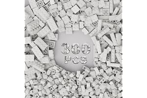 TTEHGB TOY 300 Klassische Steine, weiße lose Steine, kompatibel mit Lego Teilen und Komponenten, kreatives Steinspielzeug für Jungen und Mädchen (weiß 300 Teile), M0653-25