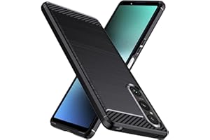 Natbok Etui na Sony Xperia 1 V, wojskowe, odporne na wstrząsy, Sony Xperia 1 V, [tekstura włókna węglowego] miękkie, elastyczne, TPU, wąskie, odporne na zarysowania, etui do Sony Xperia 1 V, czarne