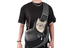 ASelected Pet Carrier Sling,Pet Bag With Adjustable Shoulder Strap,Hands-Free Cat Carry Bag,Mesh Pet Dog Papoose Pouch Tote,Pet Sling Carrier for Dog Cat Puppy Below 13 Lb for Walking Travel Outdoor