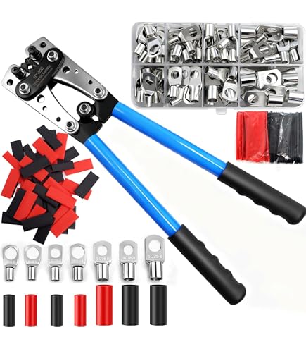 Exoda isolierte Kabelschuhe M8 4x Ringöse für 35mm2 bis 50mm2 Batteriekabel Quetschverbinder für Exoda isolierte Kabelschuhe M8 4x Ringöse für 35mm2 bis 50mm2 Batteriekabel Quetschverbinder für