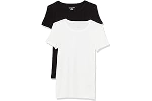 Amazon Essentials Donna T-Shirt Girocollo a Maniche Corte Slim