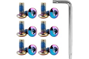 WJUAN 12 Pezzi Vite per Freni a Disco per Bicicletta, Colore, Acciaio Legato, Viti Colorati Disco, Forte Dissipazione Calore, con Chiave, Freno Vite in Lega M5, per Bici Strada, Bici Uso Generale