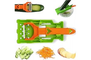 GENERIC Juego de utensilios multifuncionales 2025, pelador 2 en 1 y cortador juliana para patata, naranja, limón, pelador doble con exprimidor