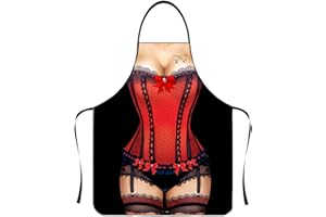 JINSIHU Grembiule Cucina Divertenti Sexy Creativo Divertente Novità Cottura Cucina Barbecue Partito Grembiule Impermeabile Regalo Scherzo Presente Festa Compleanno Regalo Esilarante