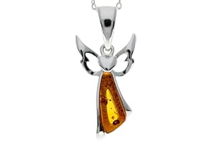 SilverAmber Jewellery – Echter Baltischer Bernstein & Sterling Silber Engel Anhänger ohne Kette – GL2008