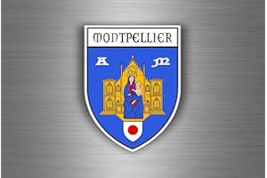 Akachafactory Aufkleber Sticker Auto Motorrad Wappen Montpellier Region armoirie Flagge