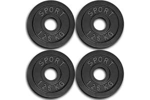 AtHaus® Set di 4 dischi in ghisa per manubri da 30/31 mm, 4 x 1,25 kg, 2,5 kg, 5 kg, 10 kg o 20 kg