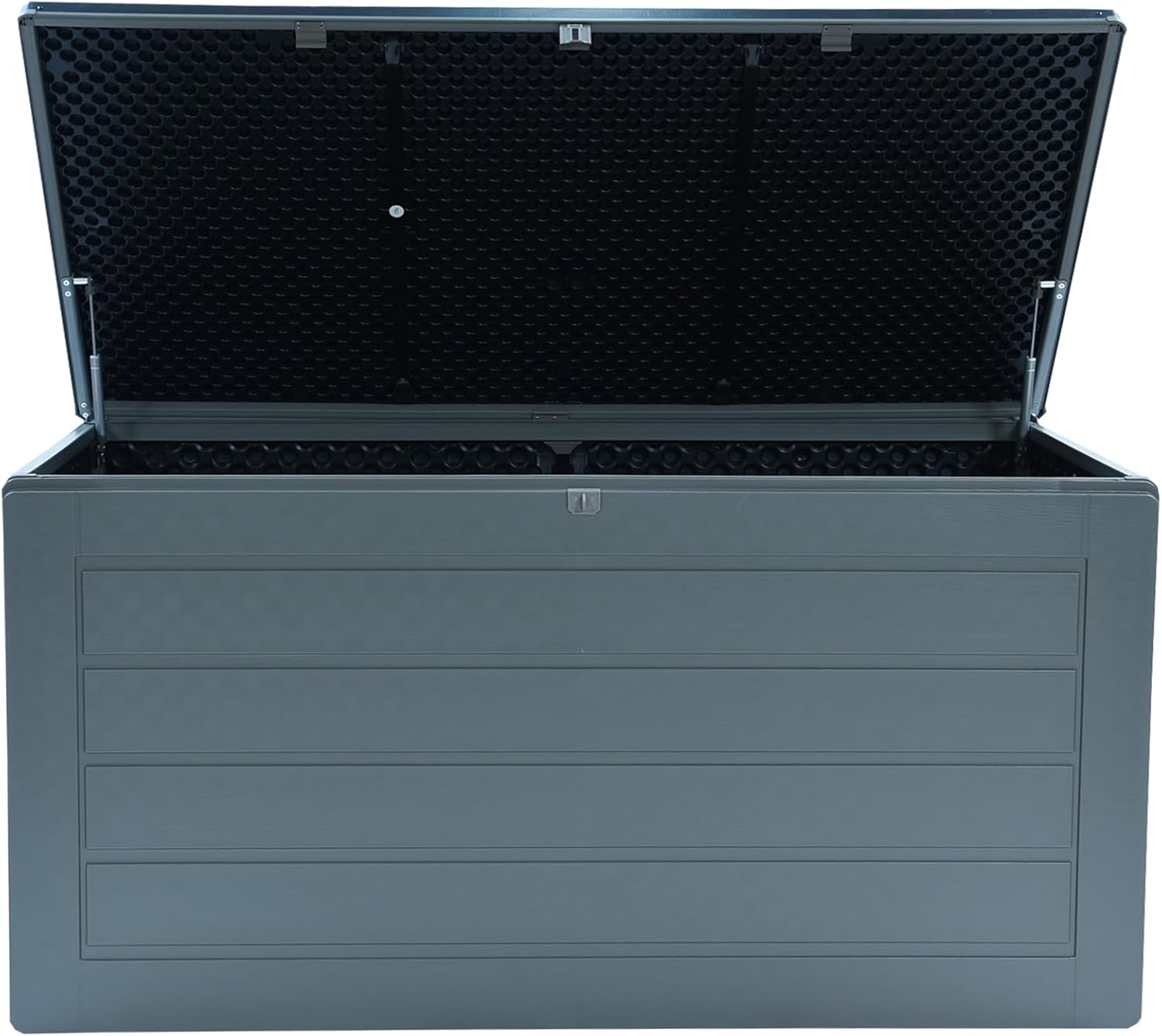 Garden Gear Grey Lockable Storage Patio Box with Sit-on Lid Weatherproof Polypropylene Secure Outdoor Seating (680 Litre)