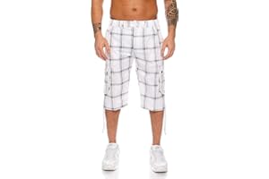 KENDINDZA COLLECTION Kendindza Herren Bermuda mit Dehnbund und Cargotaschen aus 100% Baumwolle