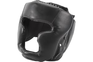 HERCHR Casque De Boxe, Casque De Protection Fermé pour Le Visage PU épaissir Le Casque De Combat Sanda Ceinture élastique Réglable Protégeant L'équipement pour Les Enfants Adultes Muay Thai