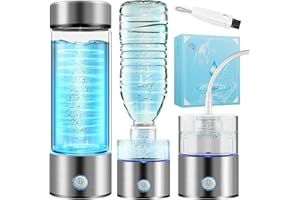 IUHFSIFS Upgrade Hydrogen Water Bottle 4 in 1【SGS Authoritative Certification - 2000PPB】【NO.1 Double Hydrogen Content】Hydrogen Water Bottle with SPE PEM Technique, Improve Water in 3 Min for Drink