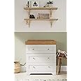 Tutti Bambini Baby Changing Dresser Station Unit (Rio) - Solid Wood 3 Drawer Chest Top Changer (Dove Grey/Oak)