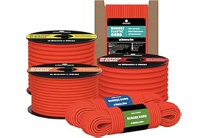 Kamu Synber Corda Elastica 4mm x 10m Cordino Elastico Corda Gomma per Teloni, Camion, Barca, Bagagli, Piscina | Arancione