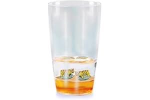 Deluxebase Floatarama Tumbler - Tiger Acryl-Trinkglas mit schwimmenden Tierfiguren. 250 ml BPA-frei Tiger Trinkglas für Kinder und Erwachsene.