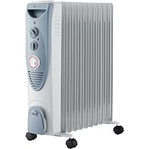 MONHOUSE Oil Filled Radiator – Plug in Portable Electric Heater – 5 Power  Settings, Adjustable Temperature/Thermostat - Thermal Safety Cut Off, 24  Hour Timer u0026 Fan – 11 Fins 400W Up To