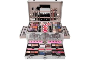 JasCherry Set de Maquillage Cadeau Coffret Complète Ensemble de Beauté Cosmétique Kit Boite Compris fard à Paupières Palette, Fard à joues et Brillant à lèvres pour Yeuxe, Lèvres Sourcil e Visage #1